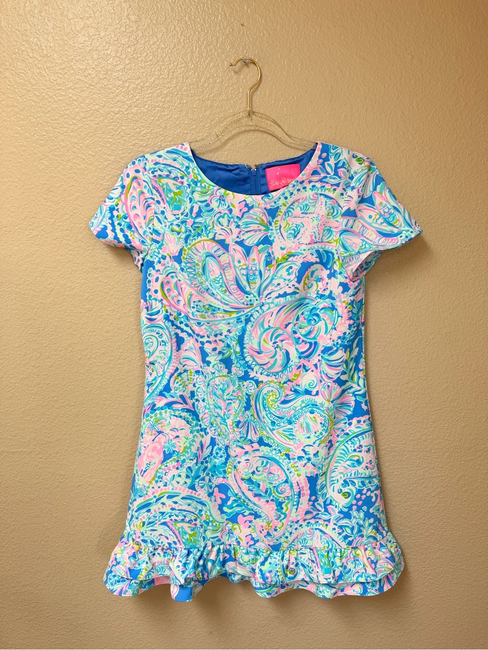 Lilly Pulitzer Masey Short Sleeve Paisley Ruffle-Hem Romper Dress Size 2 - Picture 2 of 10